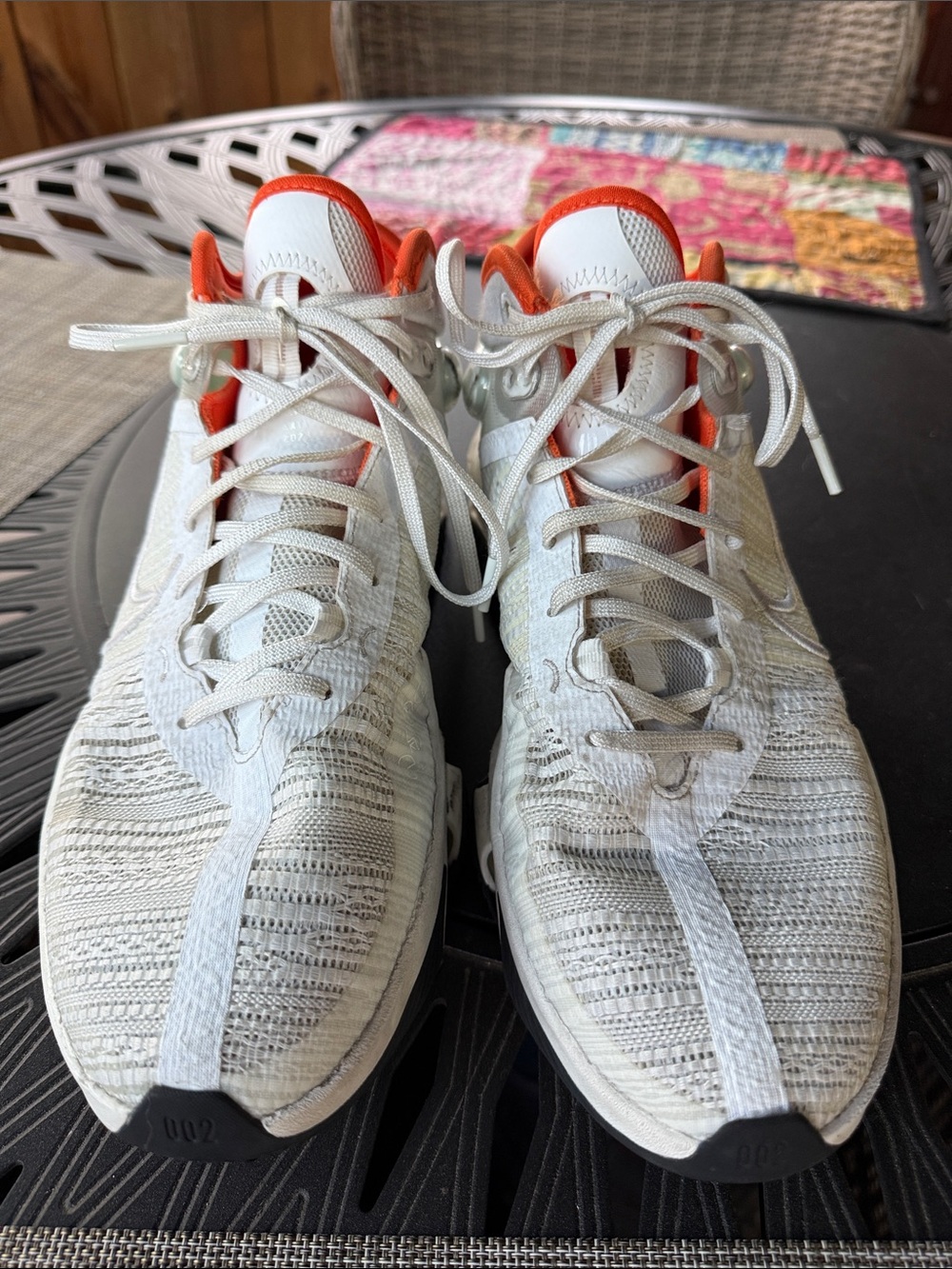 Mens Air Zoom GT Jump 2 Fresh White and Orange Athletic Sneakers -